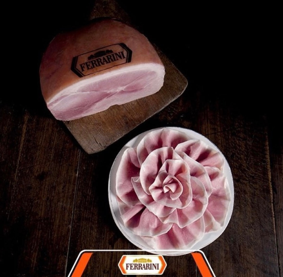 Sliced Ferrarini cooked ham