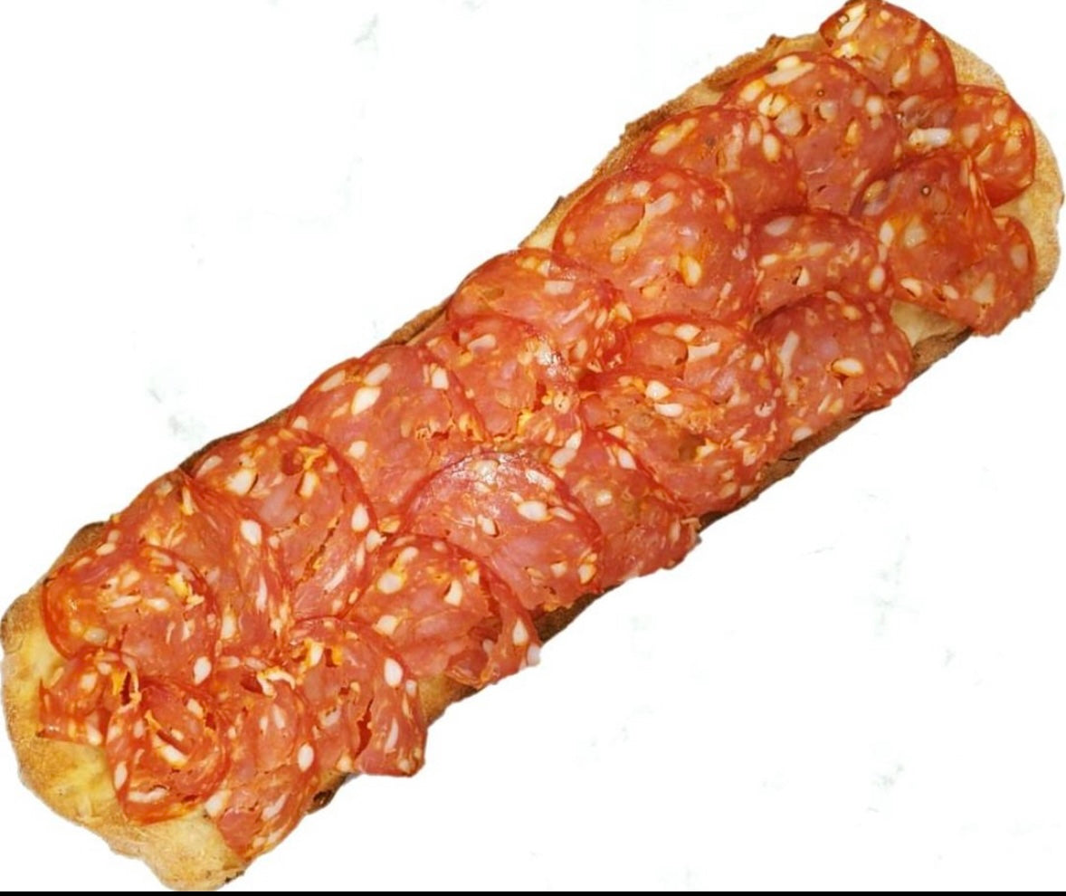Sliced spicy salami