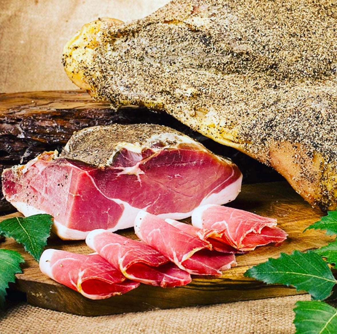 Sliced homemade ham