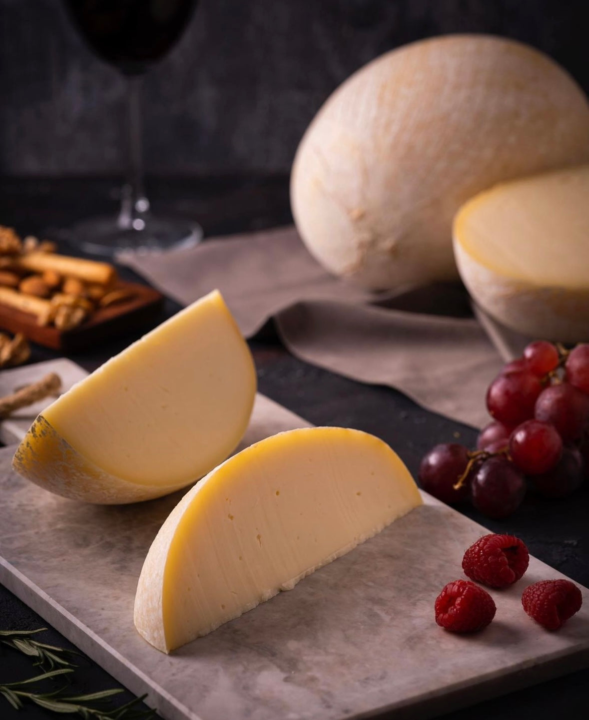 Sliced caciocavallo