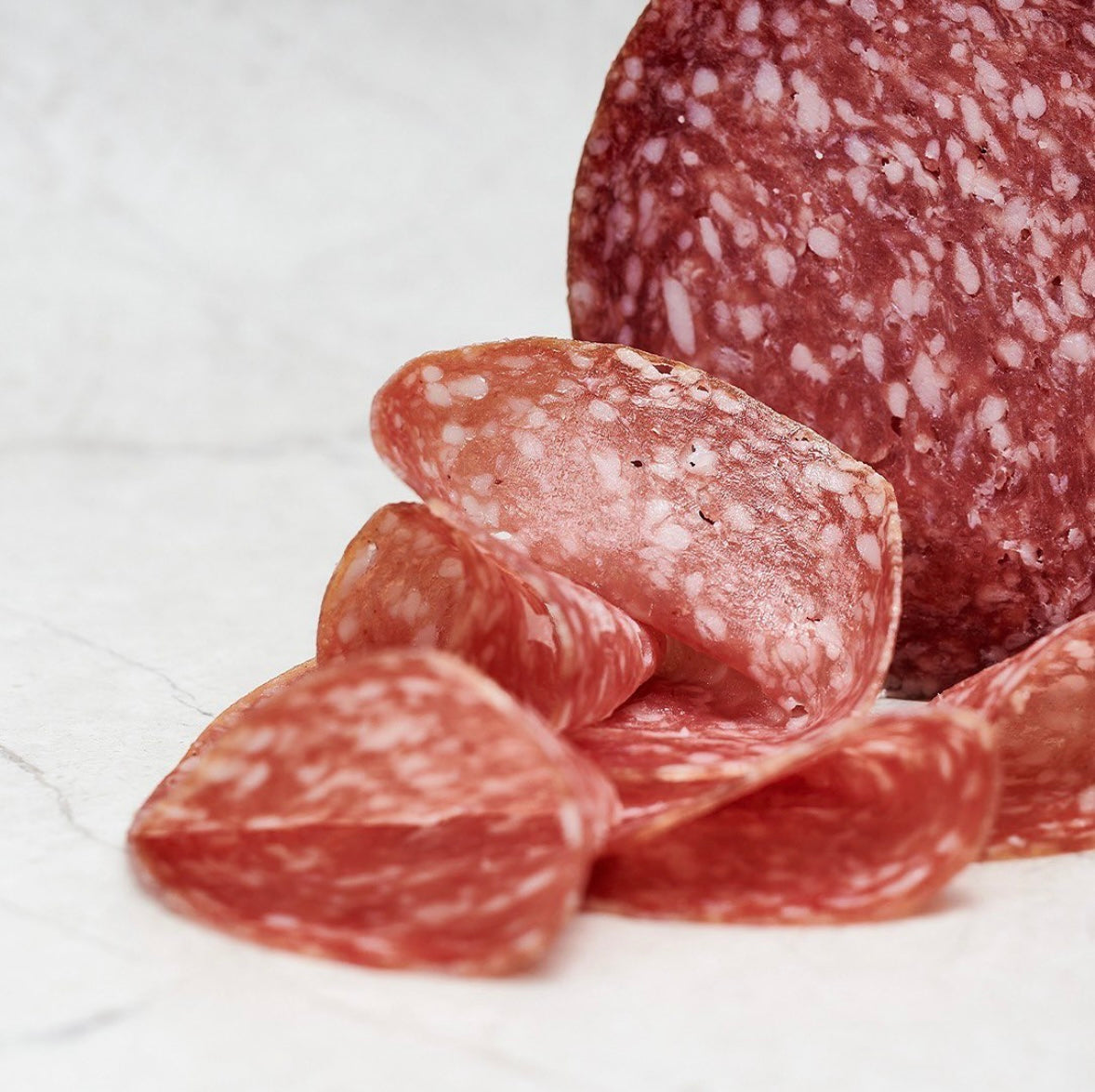 Sliced ​​Milan salami