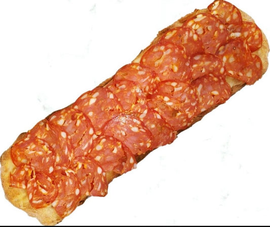 Sliced ​​spicy salami