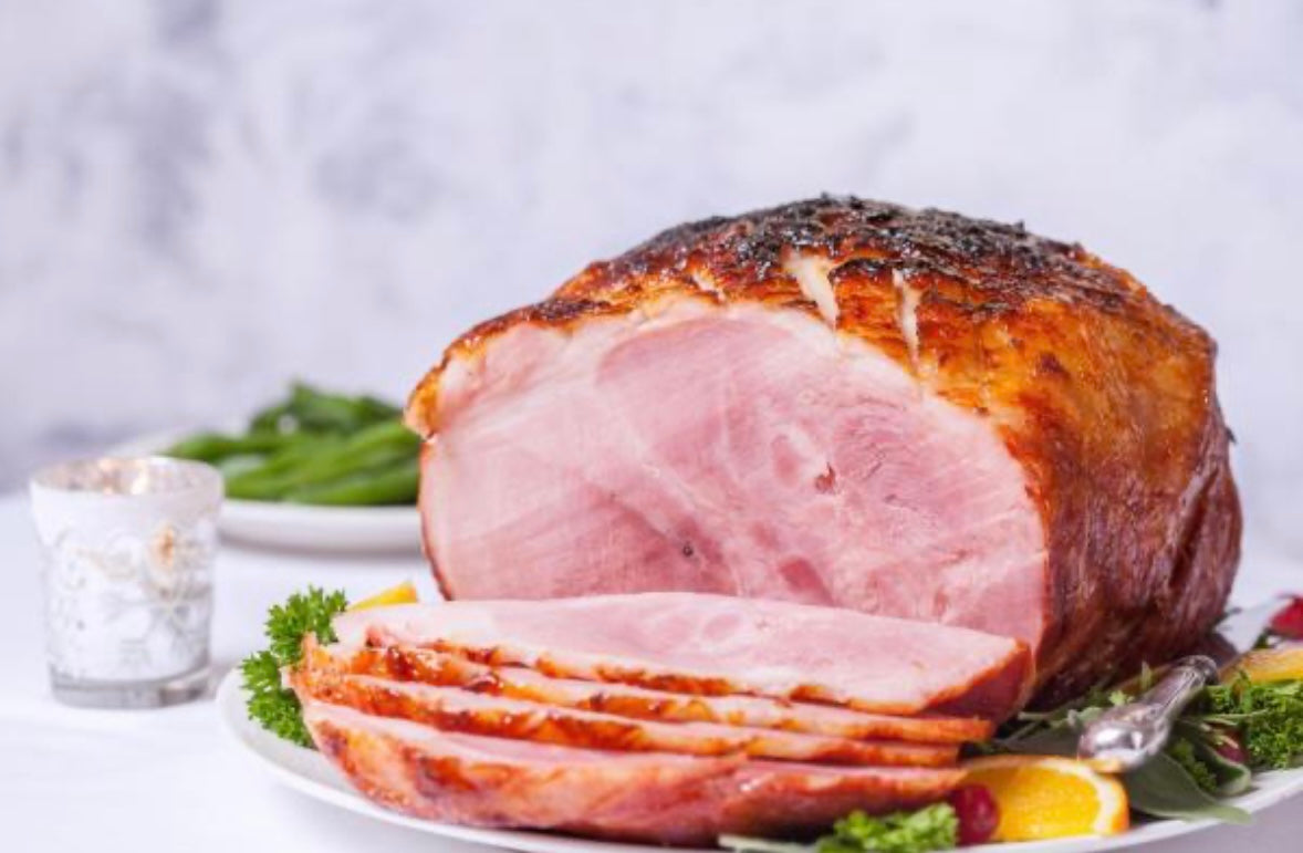 Sliced ​​roasted ham